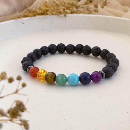 7 CHAKRA LAVA STONE BRACELET