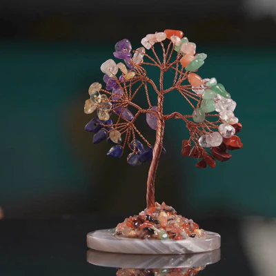 7 Chakra With Agate Plate Tree
