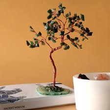 Green Aventurine With Agate Plate Large Tree