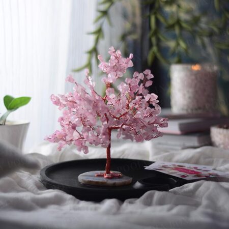 Rose Quartz With Raw Rose Quartz Tree