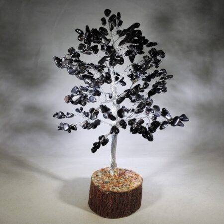Wooden Black Agate Crystal Tree