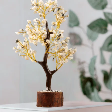 Wooden Rainbow Moonstone Crystal Tree